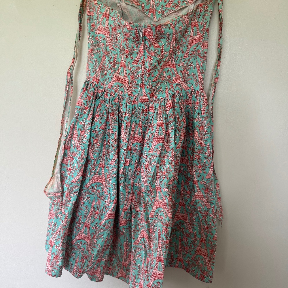 Eiffel Tower cotton print dress 1950’s